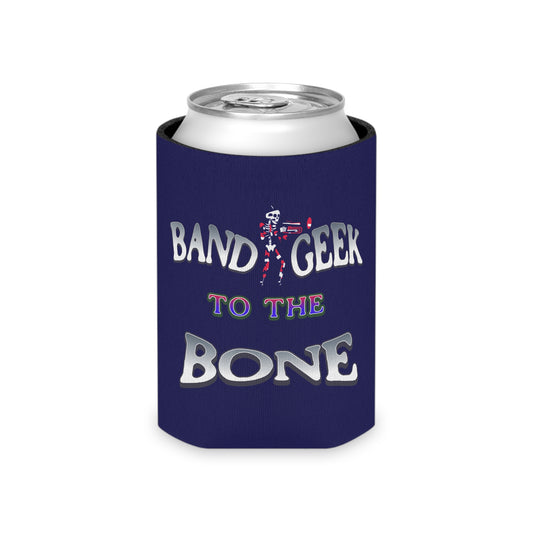 Can Cooler — "Band Geek to the Bone" Cool Navy Beverage Insulator