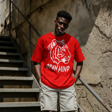 Graphic Tiger Head Open Mind Tee