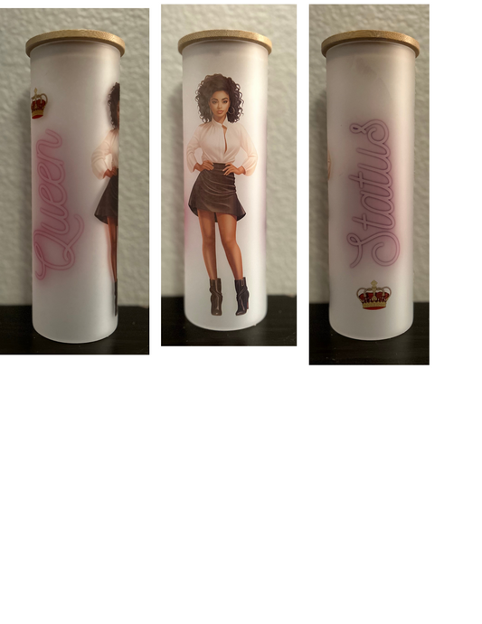 Queen Status Frosted Skinny Tumbler