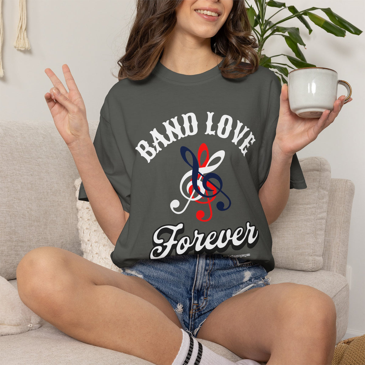 Band Love Forever T-Shirt — Music Treble Clef Graphic Tee