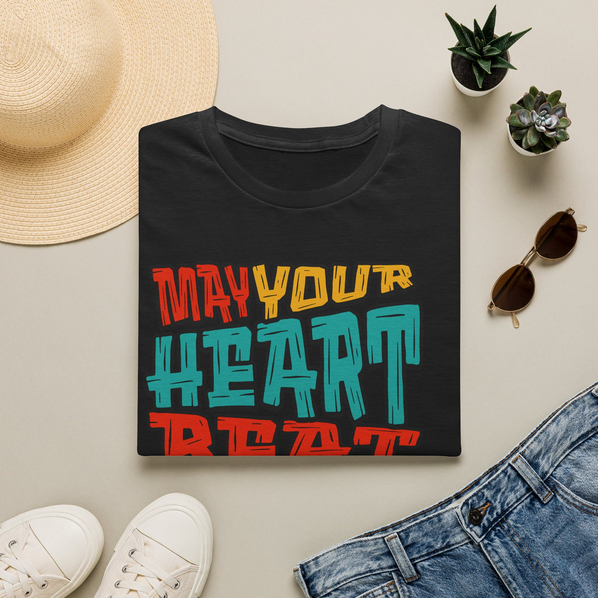 May Your Heart Beat Longer With Music T-Shirt — Retro Music Lover Tee