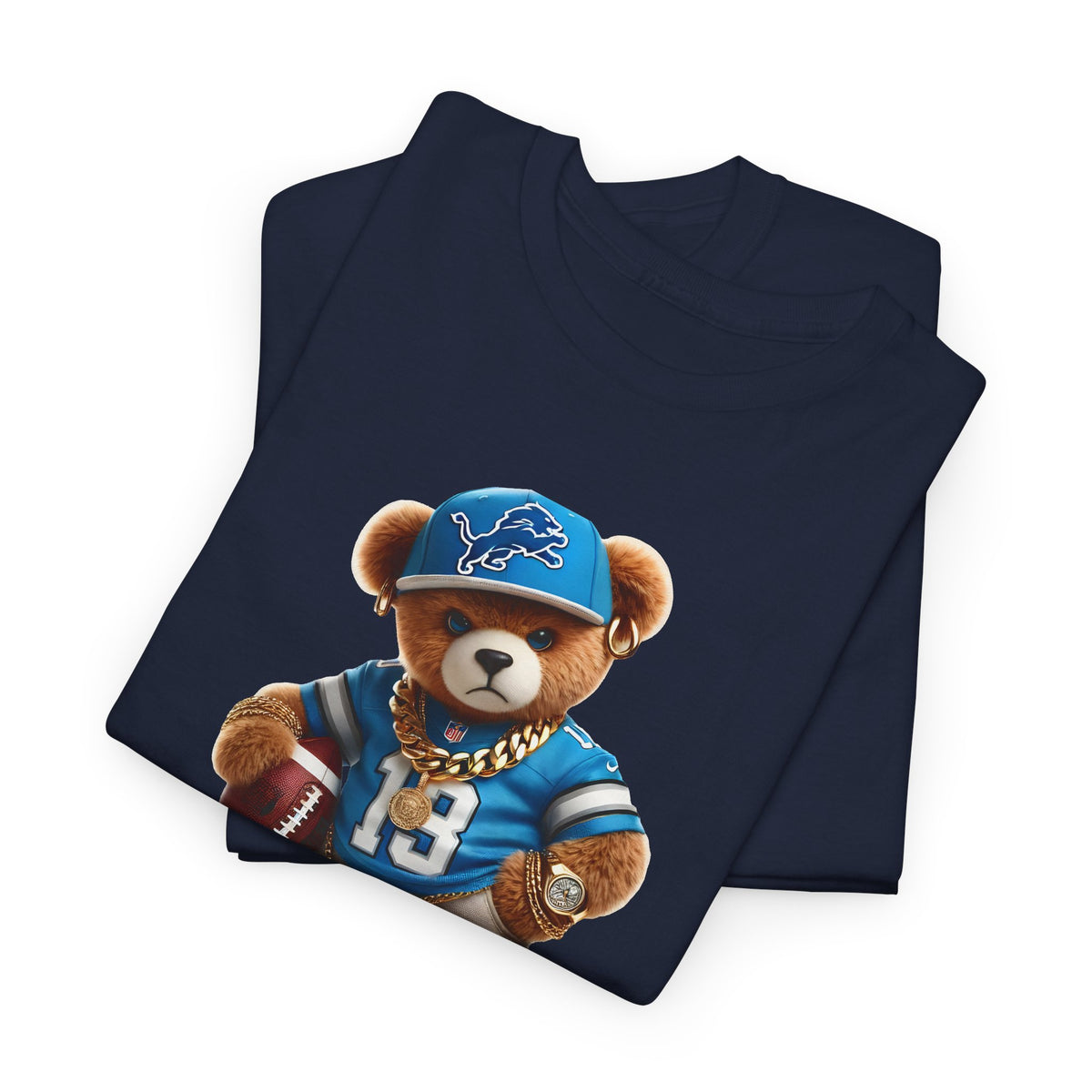 Football Teddy Bear T‑Shirt — Cute Vintage Sports Bear Tee