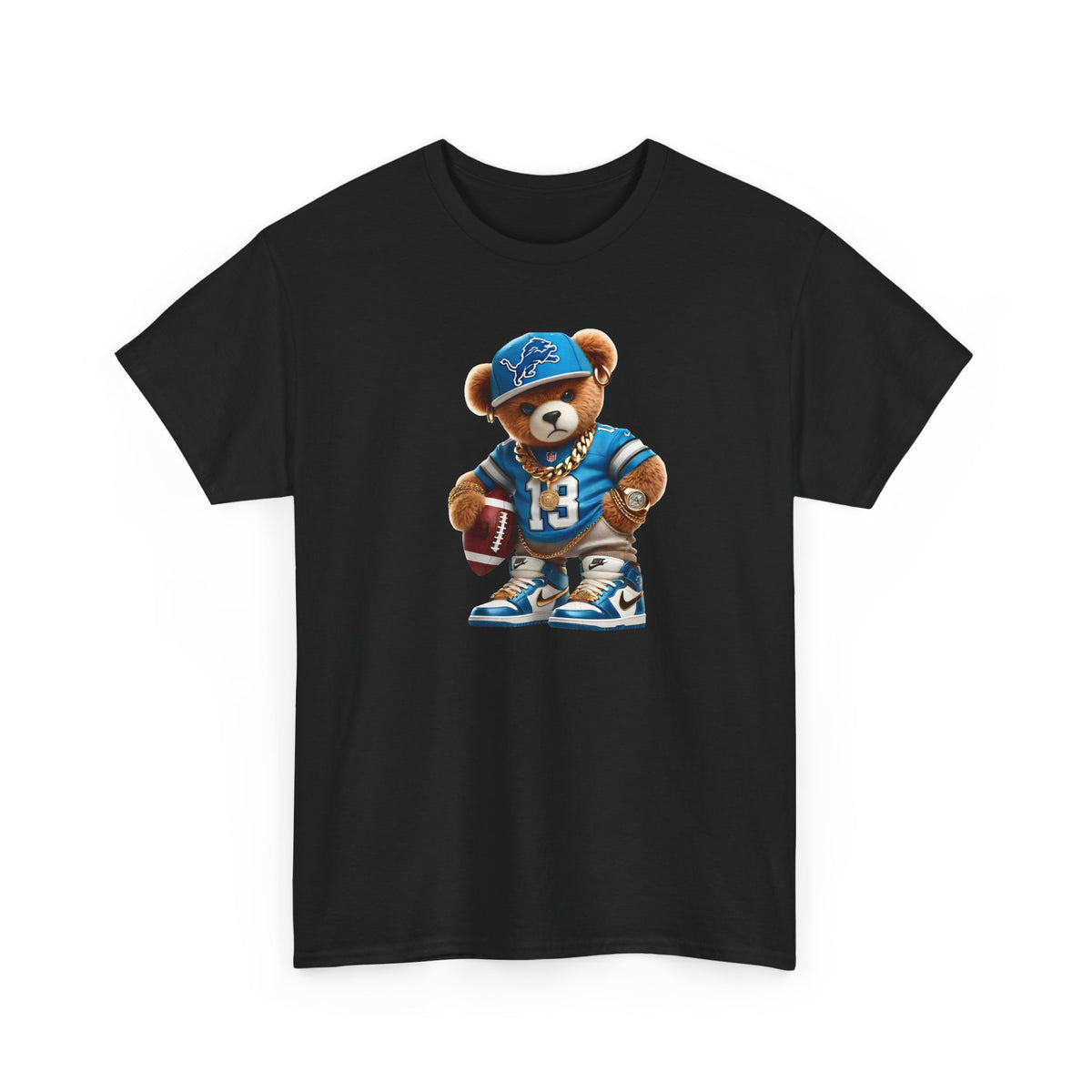 Football Teddy Bear T‑Shirt — Cute Vintage Sports Bear Tee