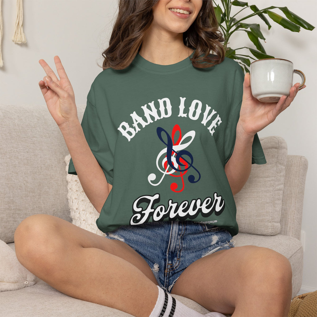 Band Love Forever T-Shirt — Music Treble Clef Graphic Tee