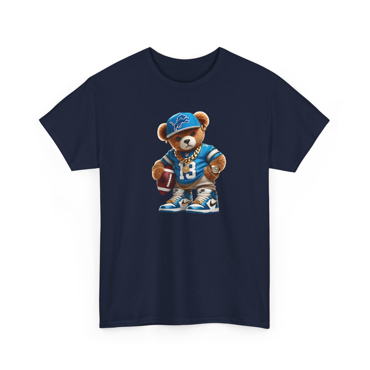 Football Teddy Bear T‑Shirt — Cute Vintage Sports Bear Tee