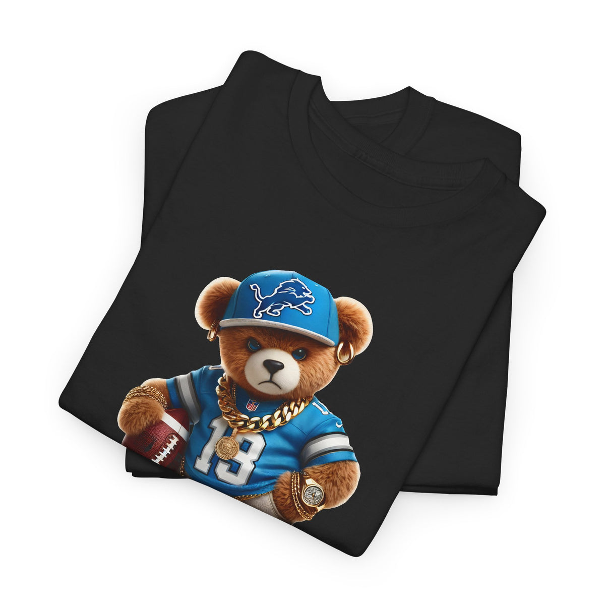 Football Teddy Bear T‑Shirt — Cute Vintage Sports Bear Tee
