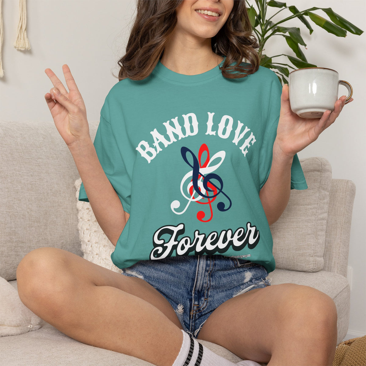 Band Love Forever T-Shirt — Music Treble Clef Graphic Tee