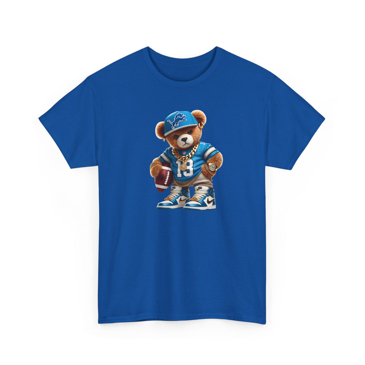 Football Teddy Bear T‑Shirt — Cute Vintage Sports Bear Tee