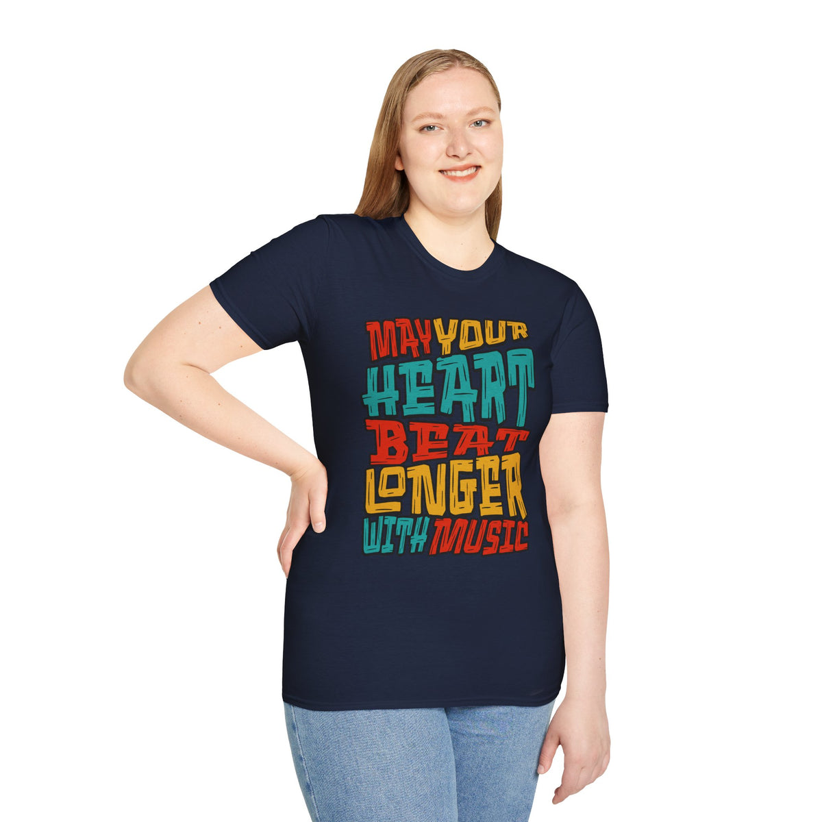 May Your Heart Beat Longer With Music T-Shirt — Retro Music Lover Tee