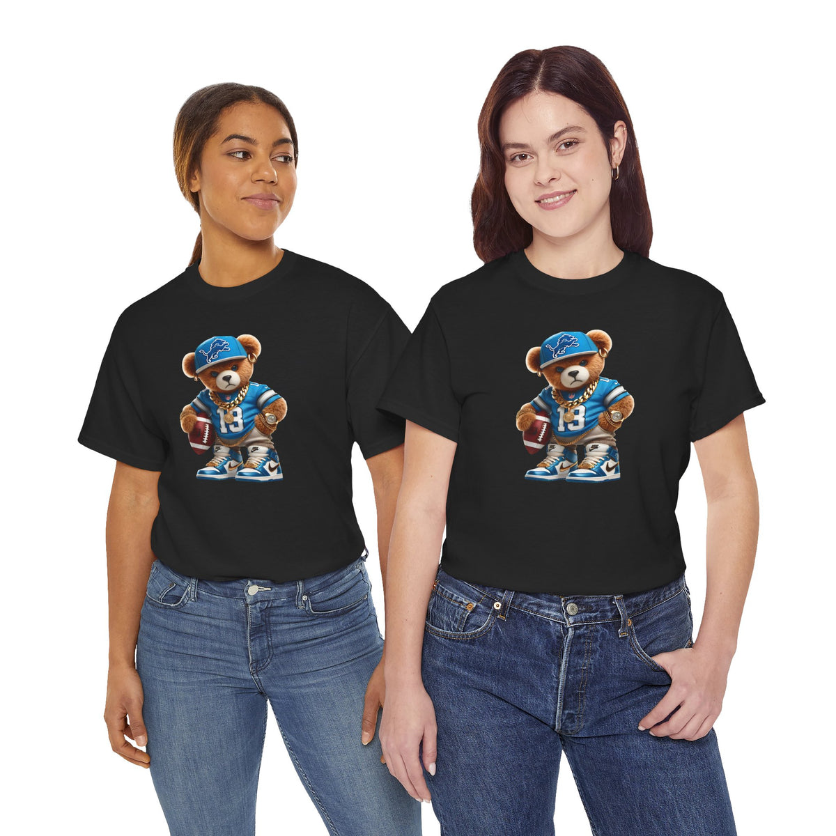 Football Teddy Bear T‑Shirt — Cute Vintage Sports Bear Tee