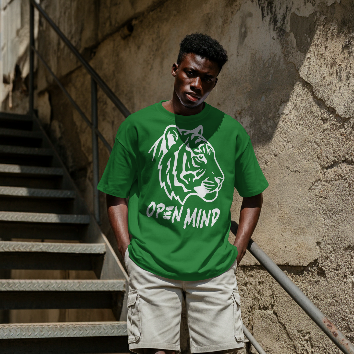 Graphic Tiger Head Open Mind Tee