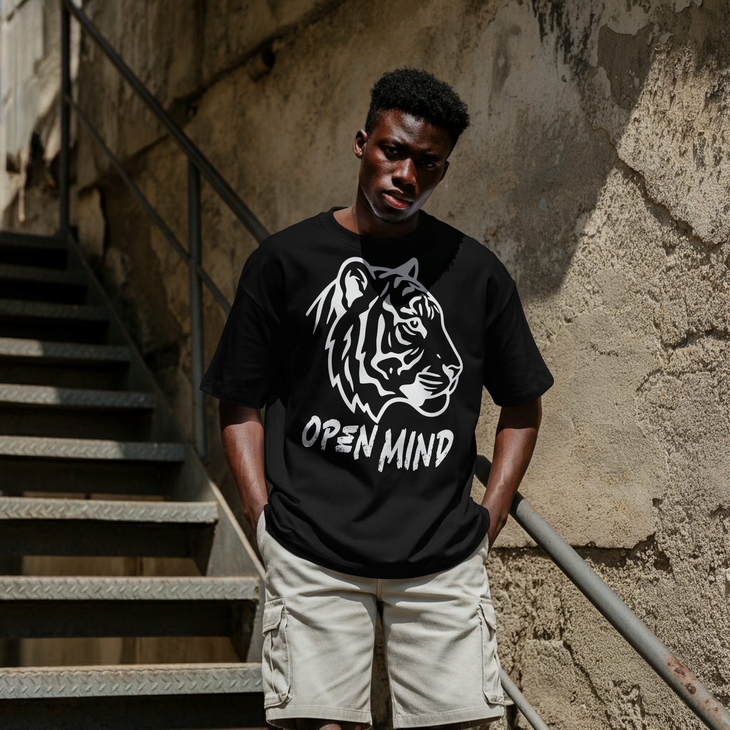 Graphic Tiger Head Open Mind Tee