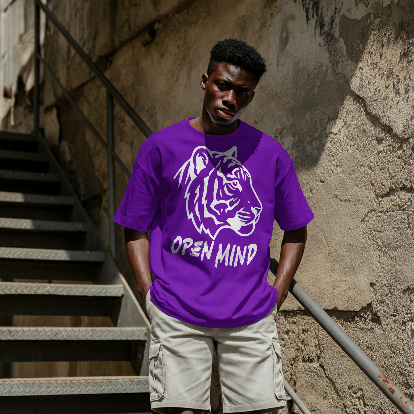 Graphic Tiger Head Open Mind Tee