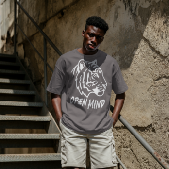 Graphic Tiger Head Open Mind Tee