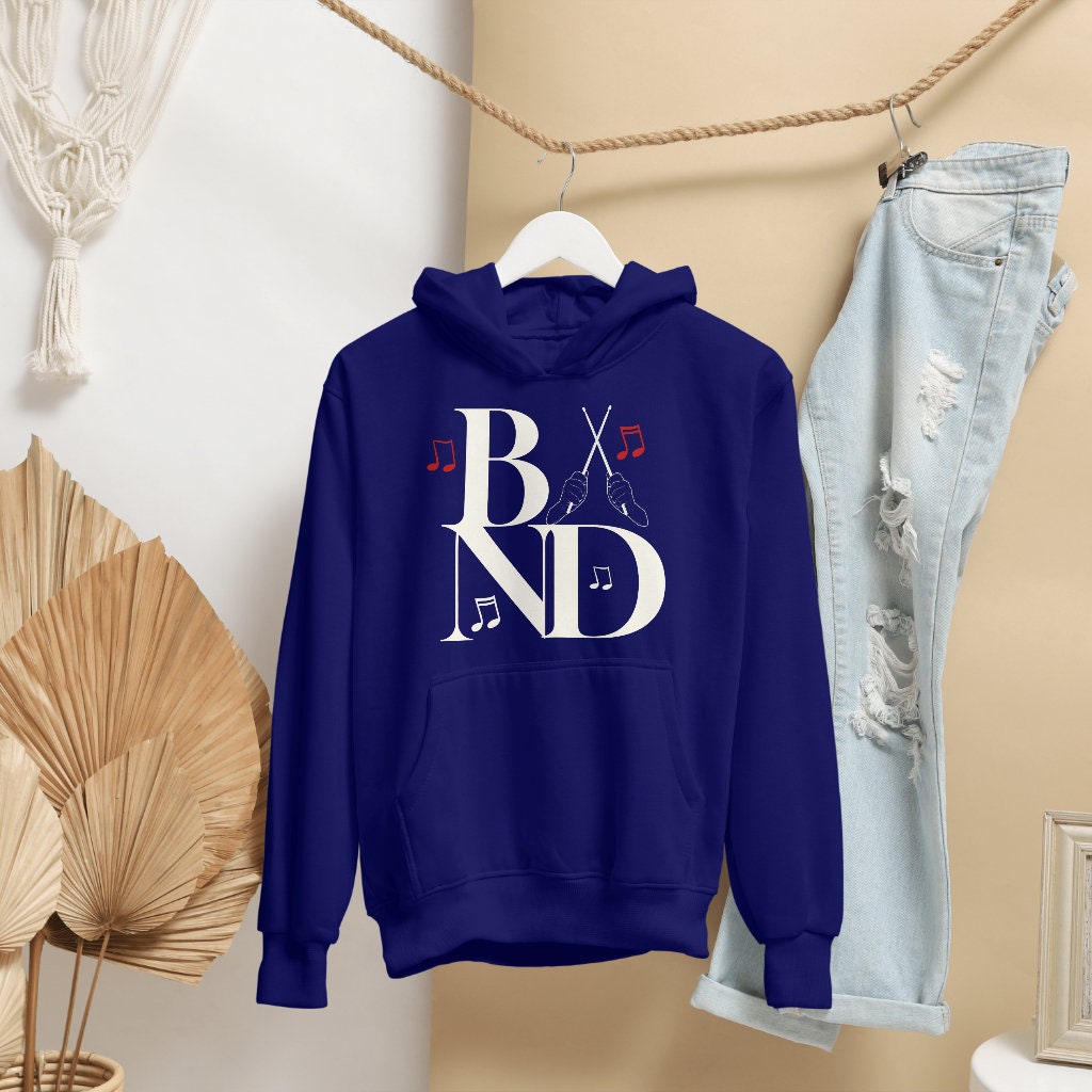 Hooded Graphic Band Sweatshirt