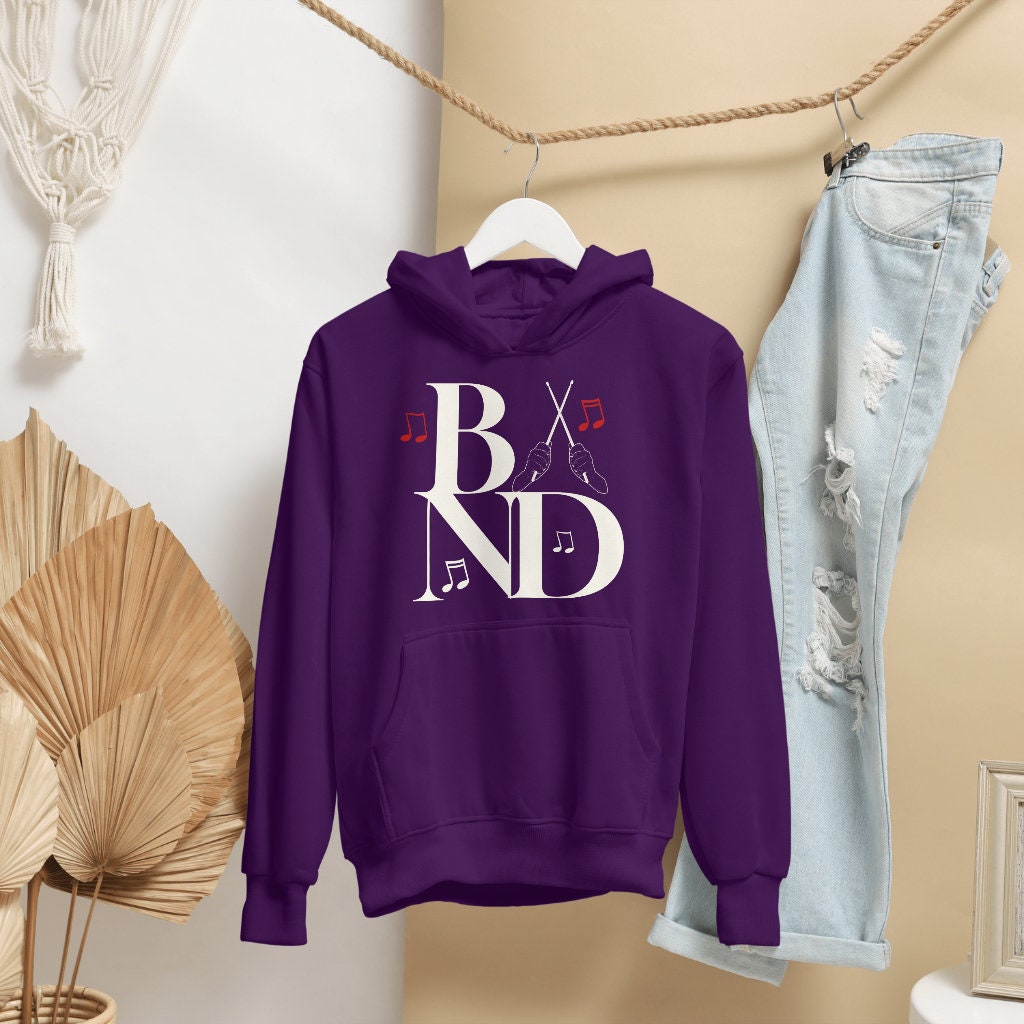 Hooded Graphic Band Sweatshirt